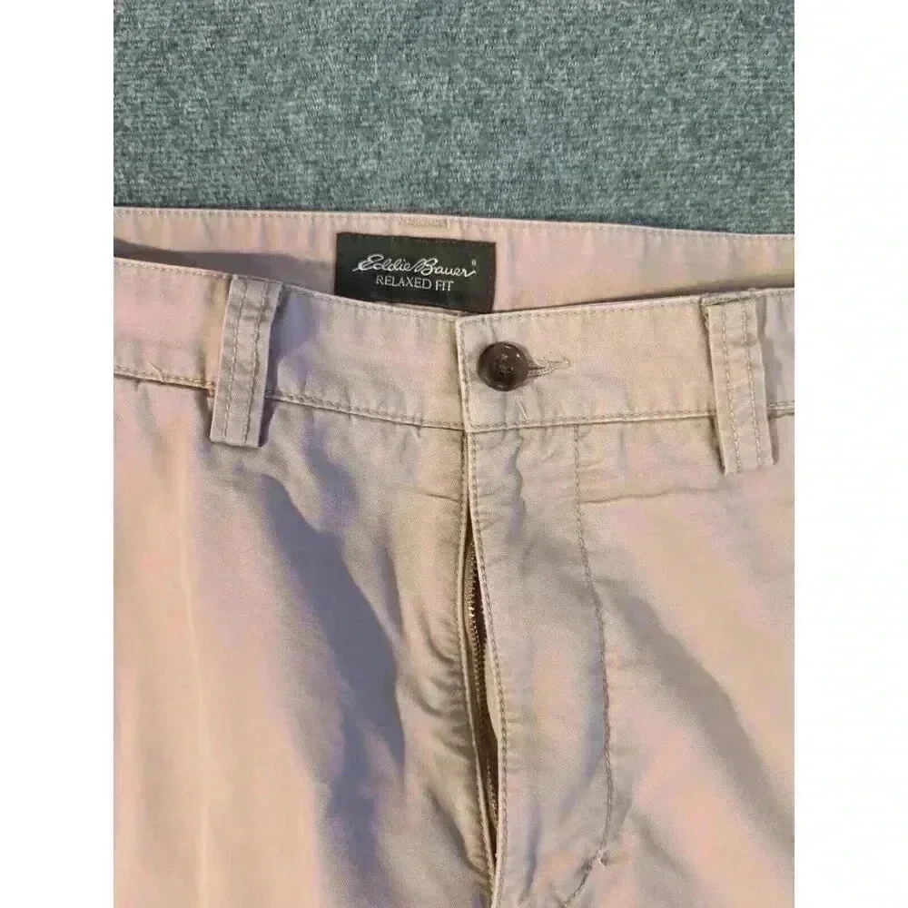 Eddie Bauer Relaxed Fit Men's 35x32 Flannel Lined Khaki Pants